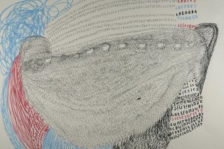 L'écriture de Pascal Vonlanthen devient rapidement abstraite et comparable à des nuées d'étourneaux. Collection de l'Art Brut